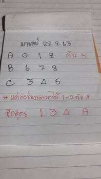 แนวทางหวยมาเลย์ 22/2/63 ชุดที่5