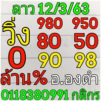 แนวทางหวยลาว 12/3/63 ชุดที่1