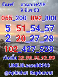 แนวทางหวยฮานอย 9/3/63 ชุดที่7