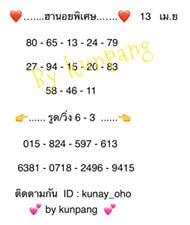 แนวทางหวยฮานอย 13/4/63 ชุดที่4
