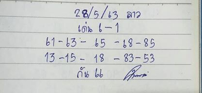 แนวทางหวยลาว 28/5/63 ชุดที่20