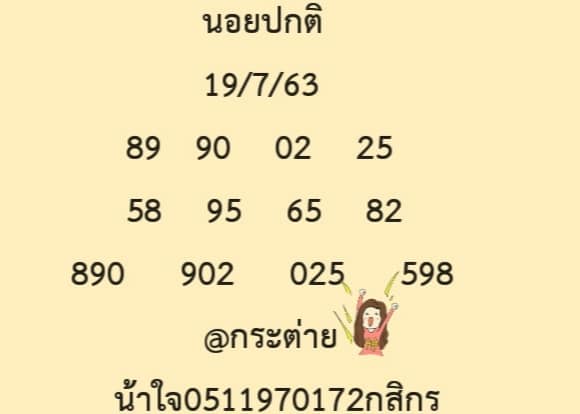 แนวทางหวยฮานอย 19/7/63 ชุดที่4