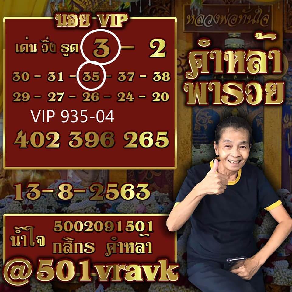 แนวทางหวยฮานอย 14/8/63 ชุดที่6