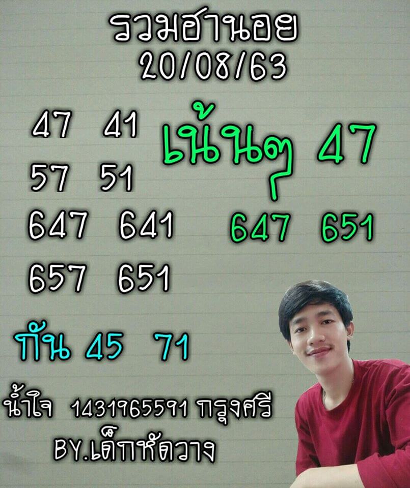 แนวทางหวยฮานอย 20/8/63 ชุดที่10