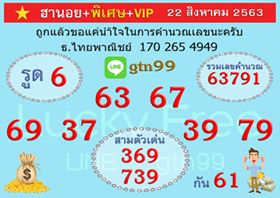 แนวทางหวยฮานอย 22/8/63 ชุดที่5