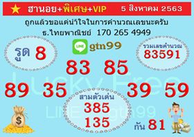 แนวทางหวยฮานอย 5/8/63 ชุดที่8