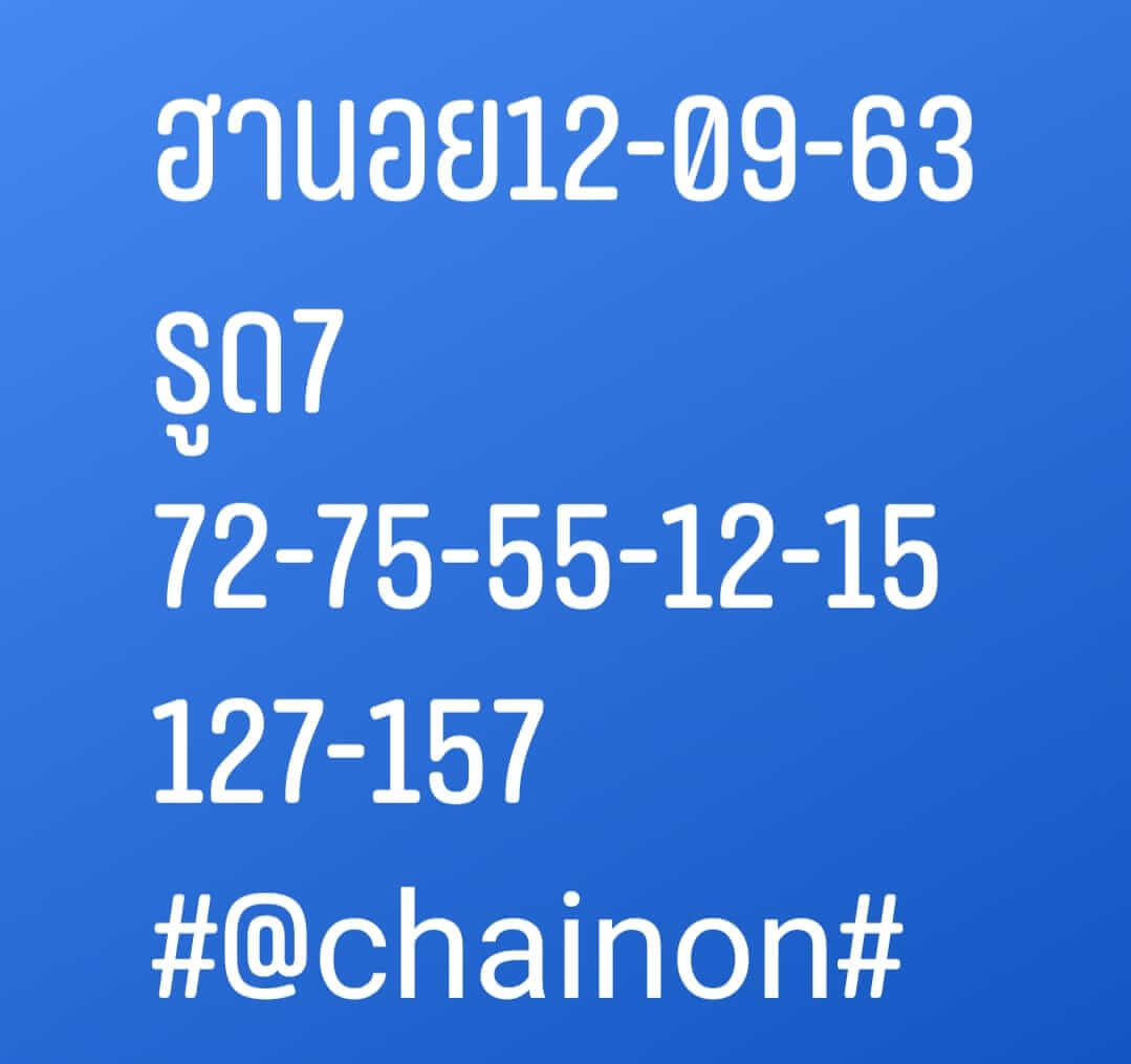 แนวทางหวยฮานอย 12/9/63 ชุดที่10