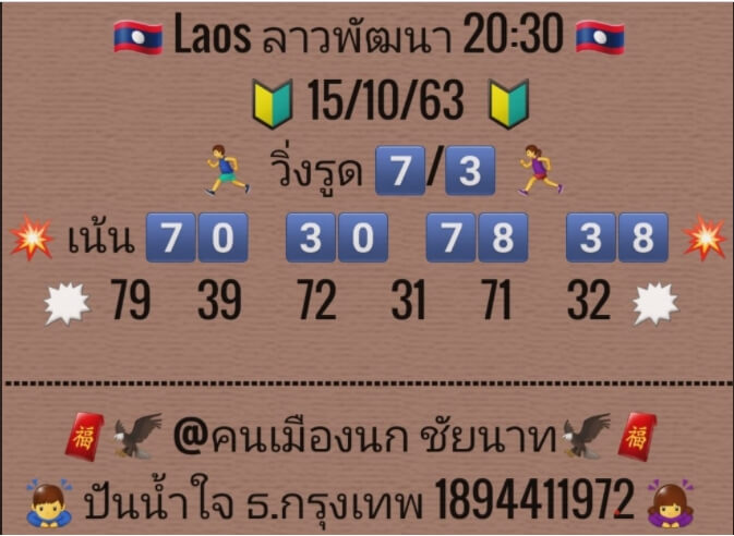 แนวทางหวยลาว 15/10/63 ชุดที่4