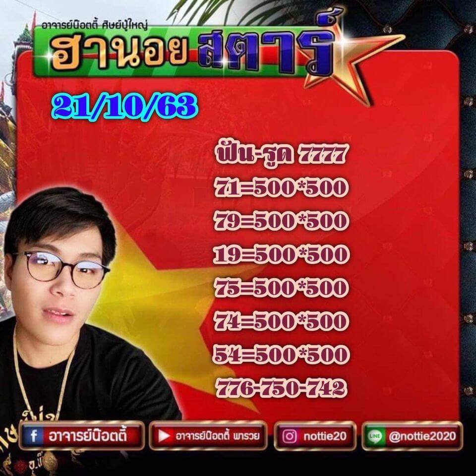 แนวทางหวยฮานอย 21/10/63 ชุดที่4