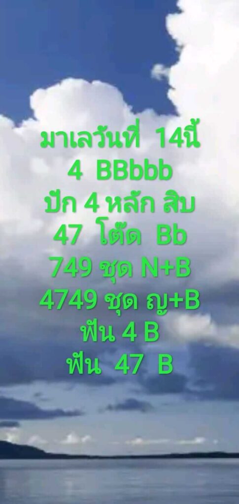 แนวทางหวยมาเลย์ 14/11/63 ชุดที่4