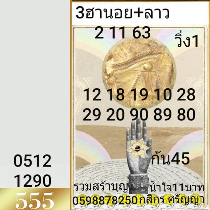 แนวทางหวยลาว 2/11/63 ชุดที่3