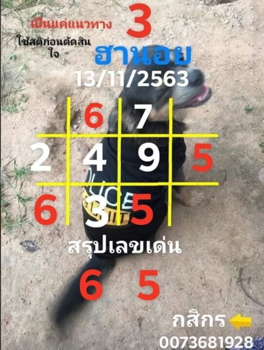 แนวทางหวยฮานอย 13/11/63 ชุดที่8