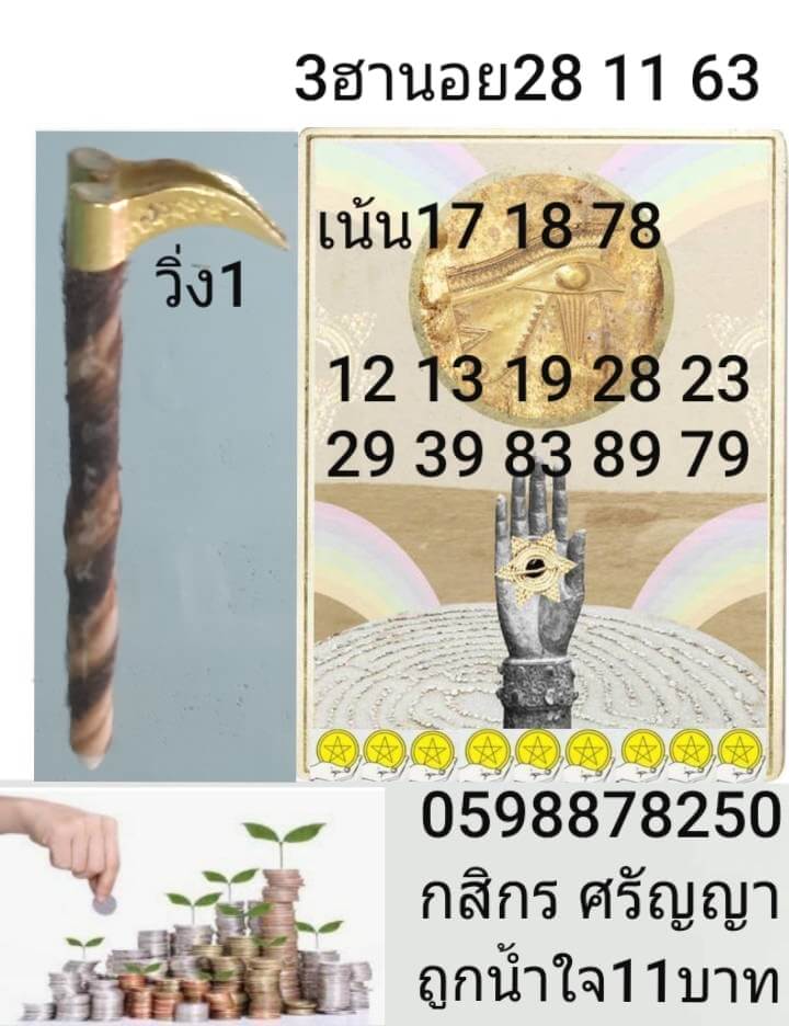แนวทางหวยฮานอย 28/11/63 ชุดที่1