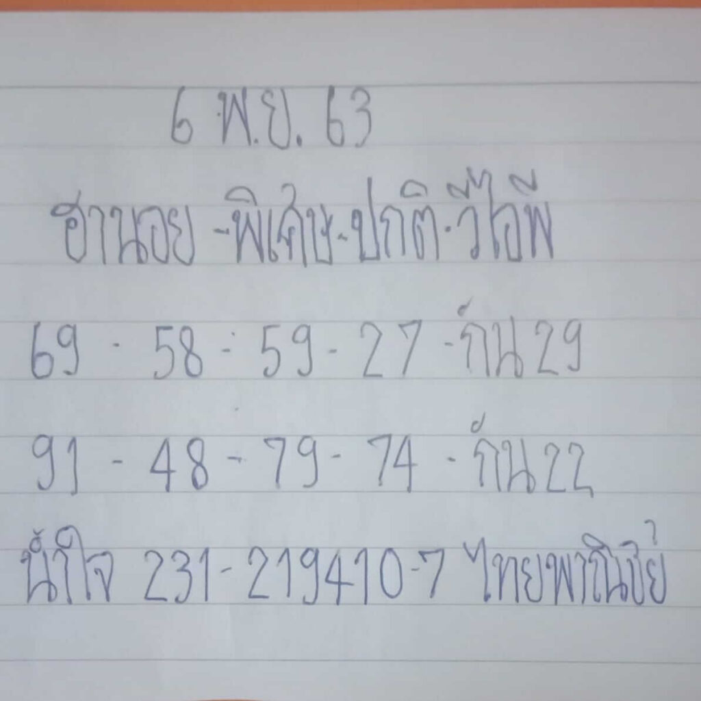 แนวทางหวยฮานอย 6/11/63 ชุดที่8