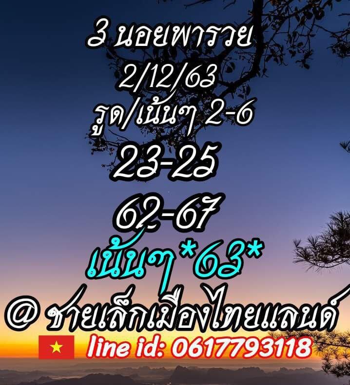 แนวทางหวยฮานอย 2/12/63 ชุดที่9