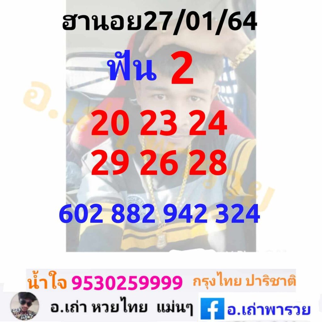 หวยฮานอยวันนี้ 27/1/64 ชุดที่13