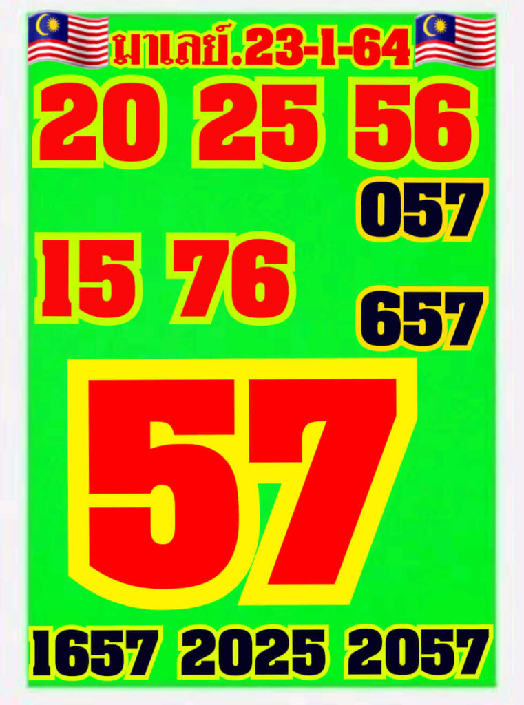 แนวทางหวยมาเลย์ 23/1/64 ชุดที่10