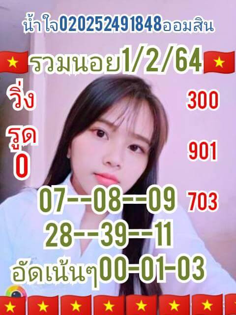 หวยฮานอยวันนี้ 1/2/64 ชุดที่12