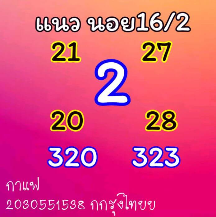 หวยฮานอยวันนี้ 16/2/64 ชุดที่12