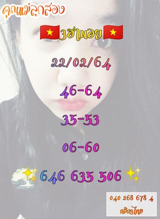 หวยฮานอยวันนี้ 22/2/64 ชุดที่14