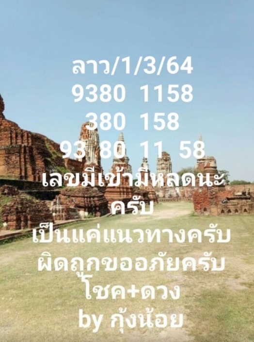 แนวทางหวยลาว 1/3/64 ชุดที่ 2