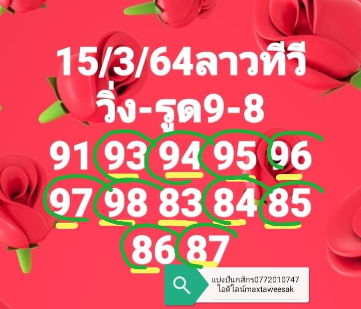 แนวทางหวยลาว 15/3/64 ชุดที่5