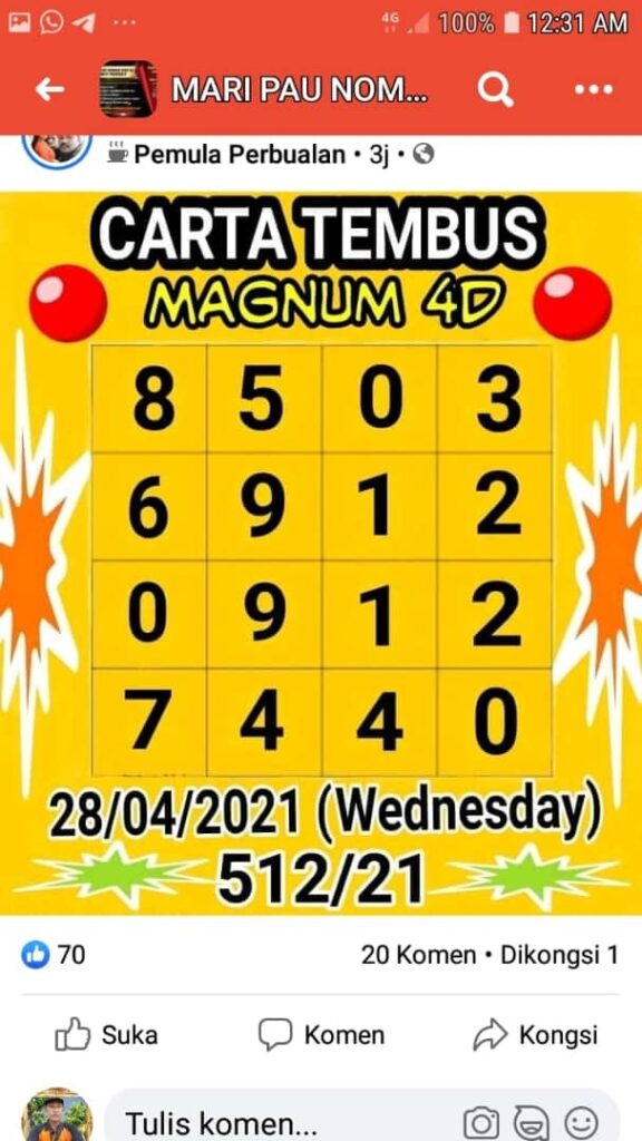 แนวทางหวยมาเลย์ 28/4/64 ชุดที่2