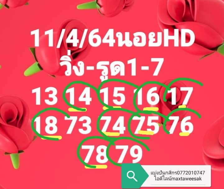 แนวทางหวยฮานอย 11/4/64 ชุดที่6