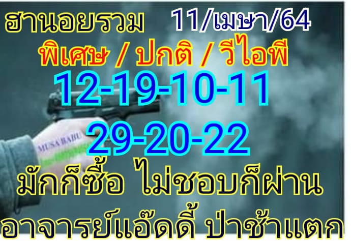 แนวทางหวยฮานอย 11/4/64 ชุดที่7