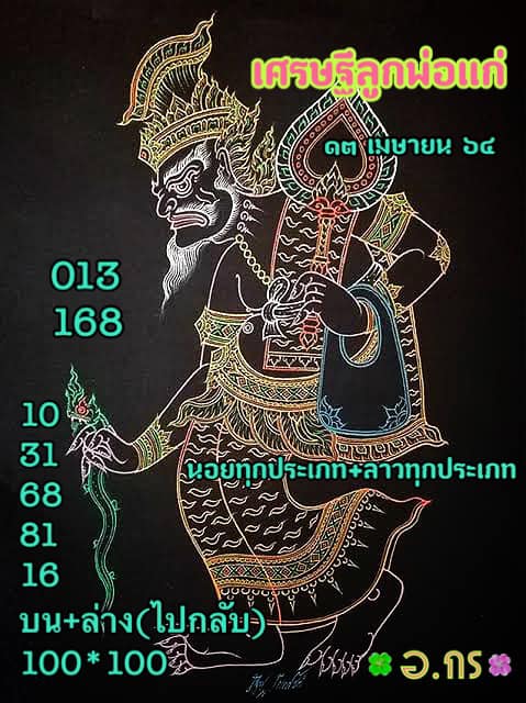 แนวทางหวยฮานอย 13/4/64 ชุดที่9
