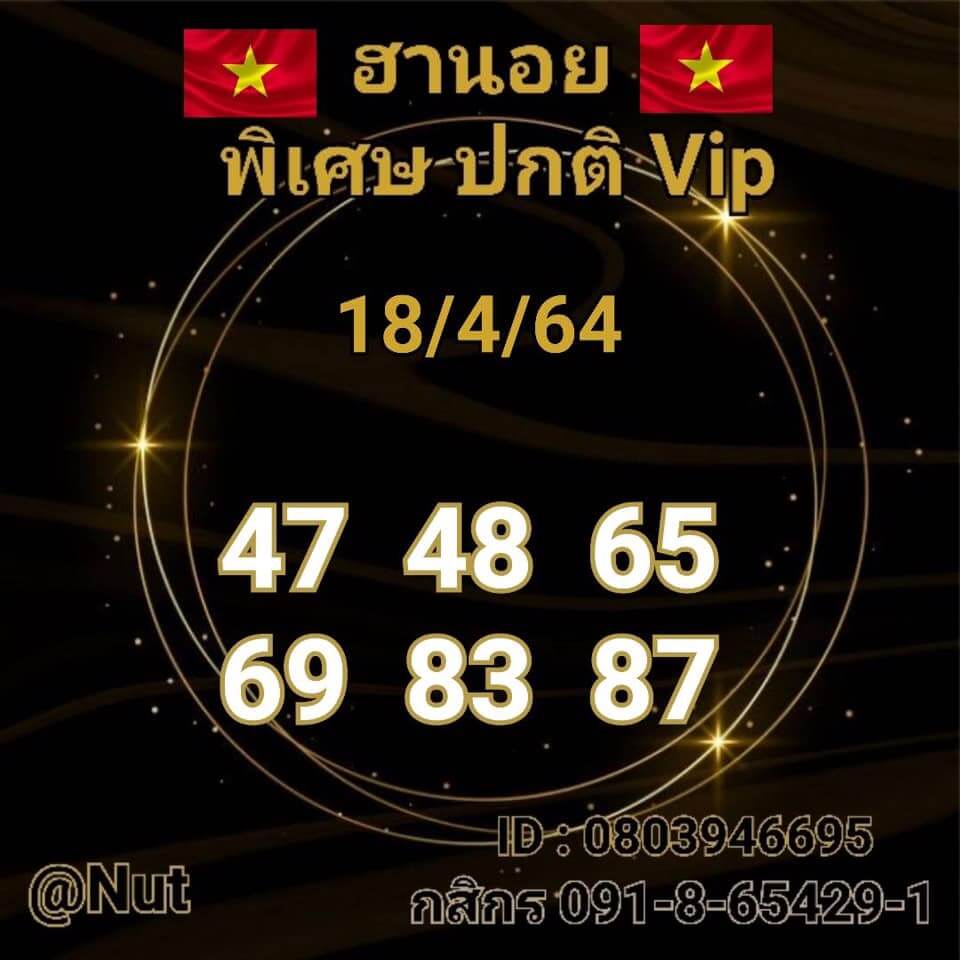 แนวทางหวยฮานอย 18/4/64 ชุดที่3