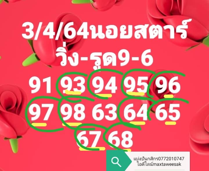 แนวทางหวยฮานอย 3/4/64 ชุดที่6