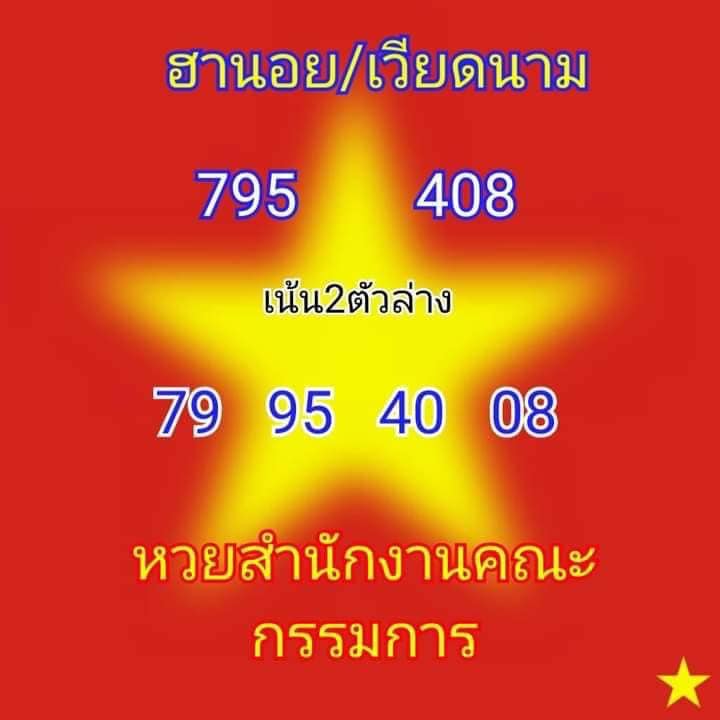 แนวทางหวยฮานอย 4/4/64 ชุดที่8