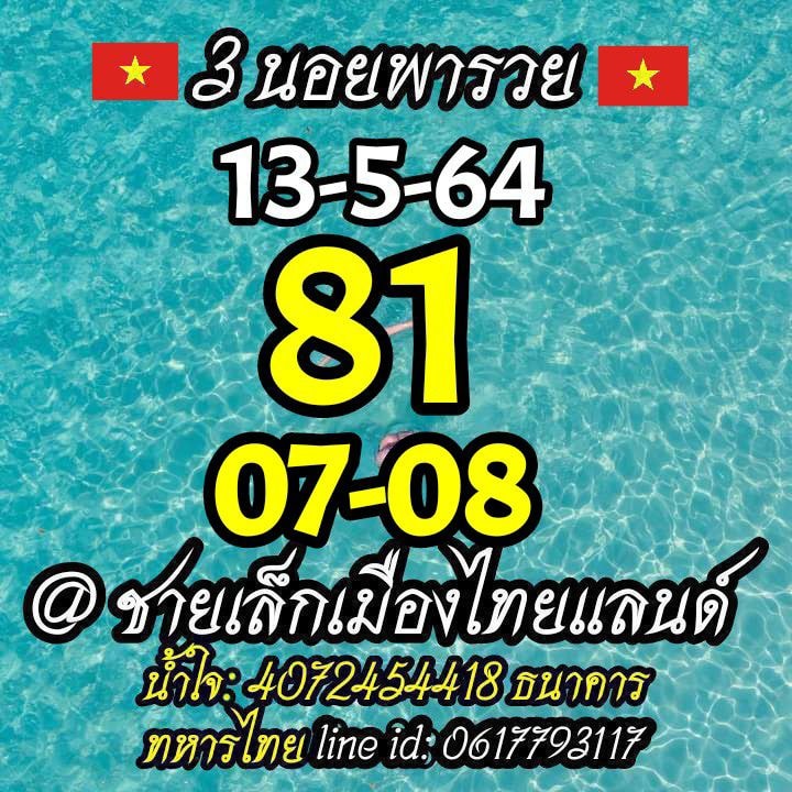 แนวทางหวยฮานอย 13/5/64 ชุดที่9