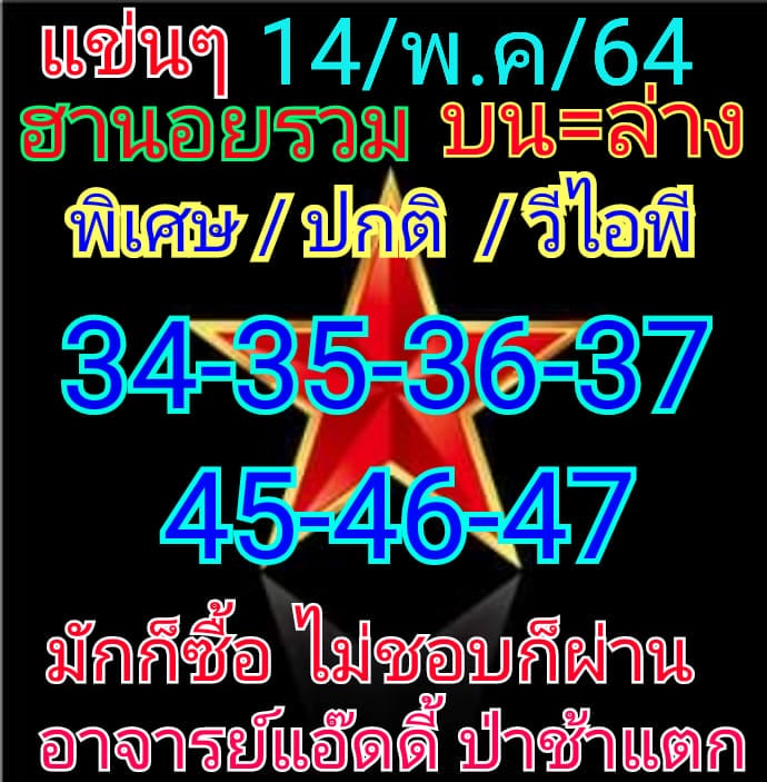 แนวทางหวยฮานอย 14/5/64 ชุดที่3
