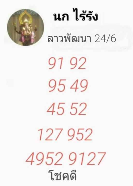 แนวทางหวยลาว 24/6/64 ชุดที่15