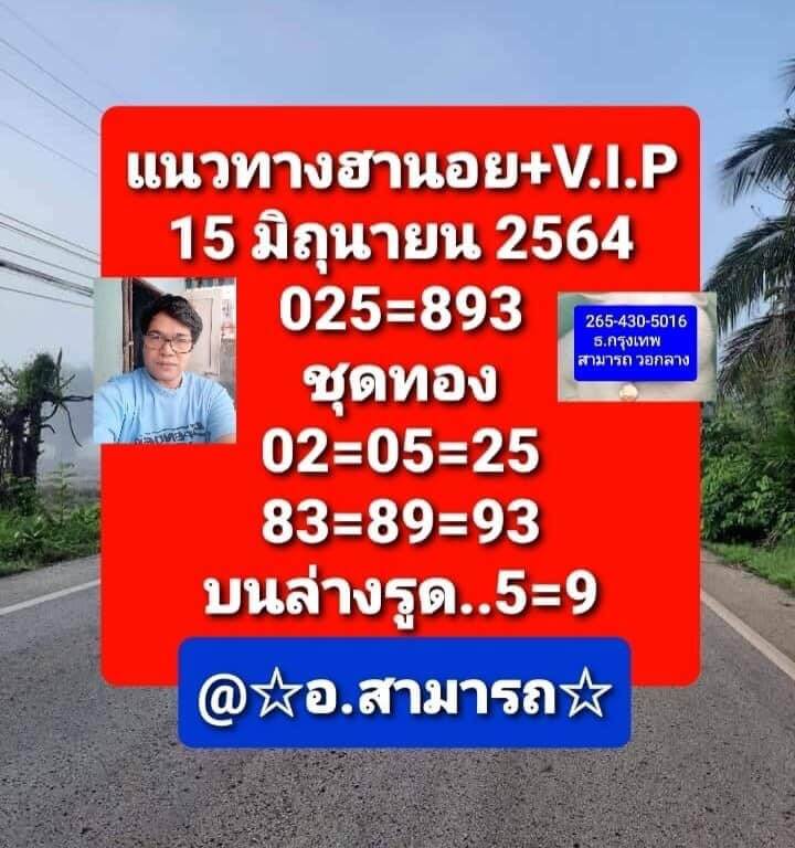 แนวทางหวยฮานอย 15/6/64 ชุดที่ 8