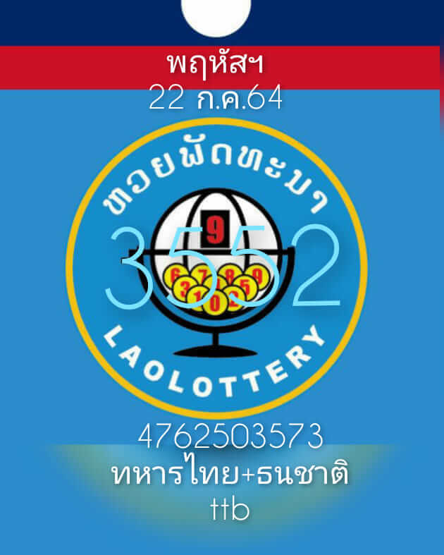 แนวทางหวยลาว 22/7/64 ชุดที่7