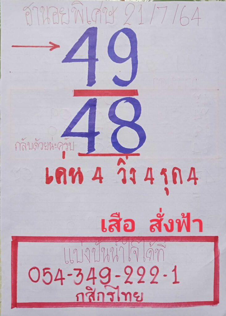 แนวทางหวยฮานอย 21/7/64 ชุดที่1