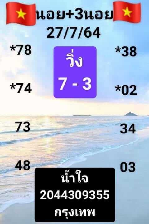 แนวทางหวยฮานอย 27/7/64 ชุดที่12