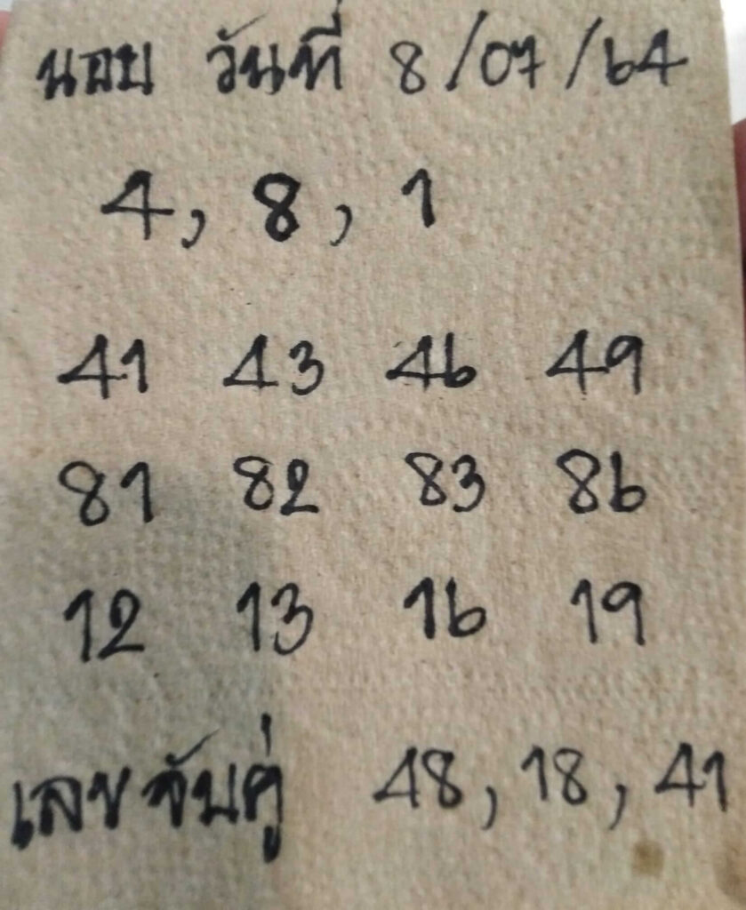 แนวทางหวยฮานอย 8/7/64 ชุดที่2