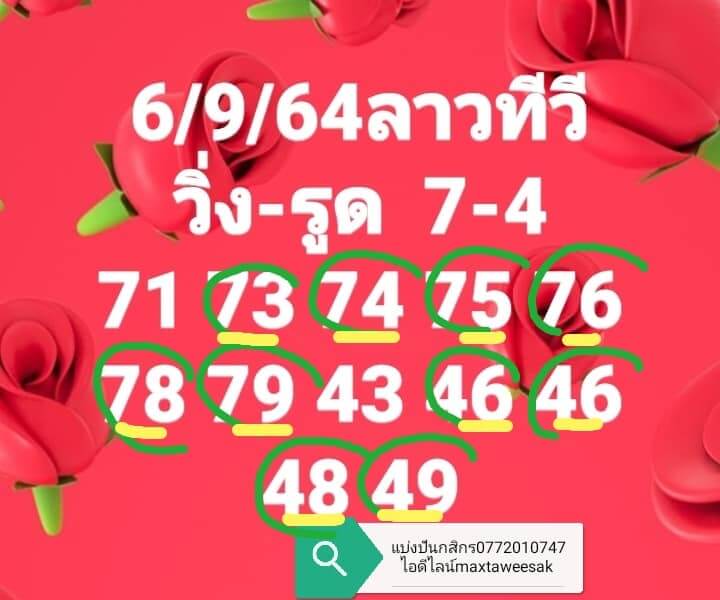แนวทางหวยลาว6/9/64 ชุดที่ 5