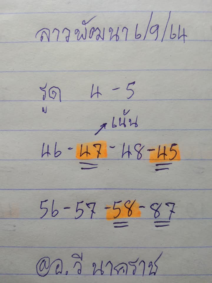 แนวทางหวยลาว6/9/64 ชุดที่ 7