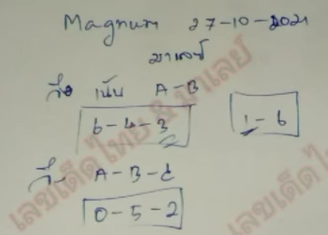 แนวทางหวยมาเลย์27/10/64ชุดที่6
