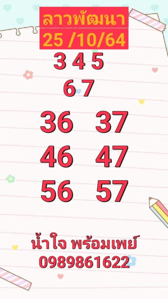 แนวทางหวยลาว25/10/64ชุดที่7