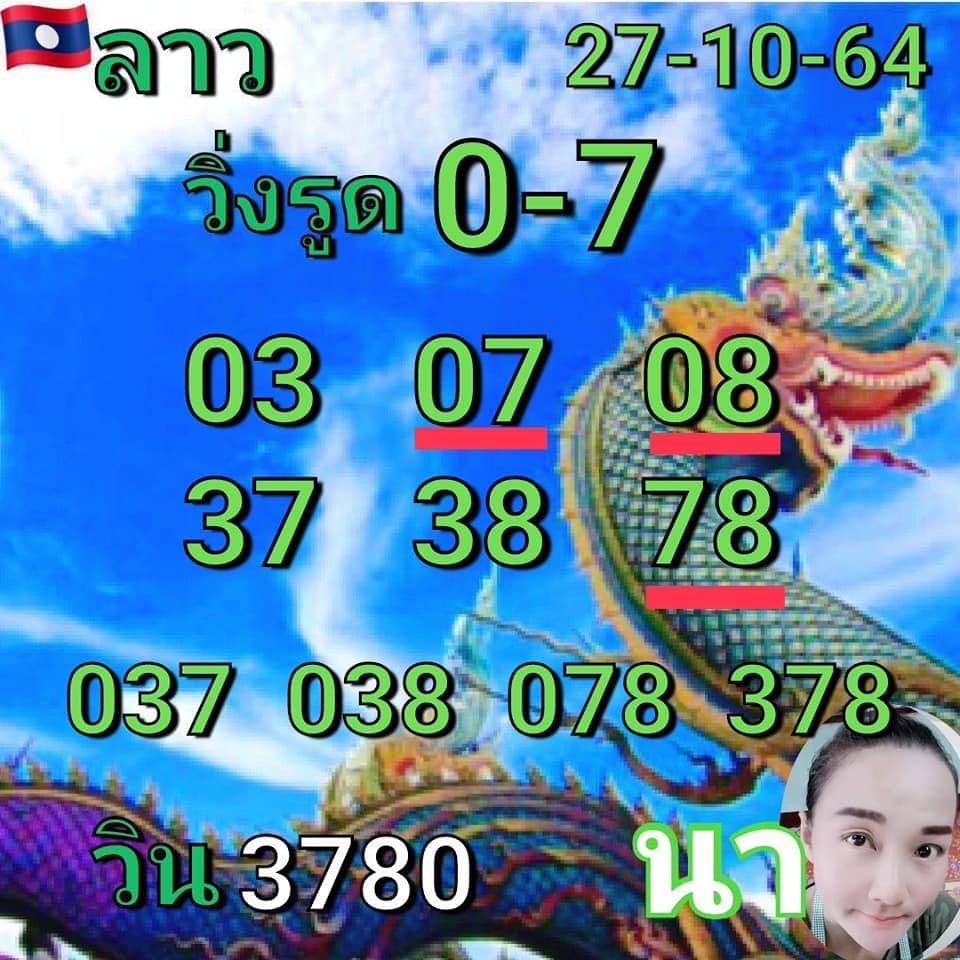 แนวทางหวยลาว27/10/64ชุดที่1