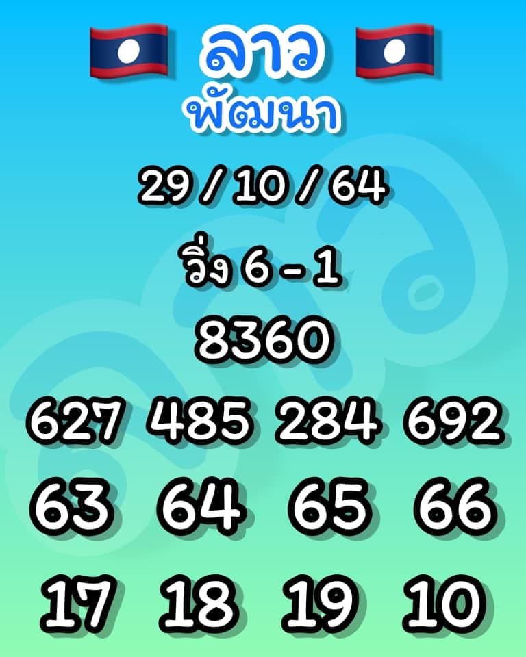 แนวทางหวยลาว29/10/64ชุดที่10