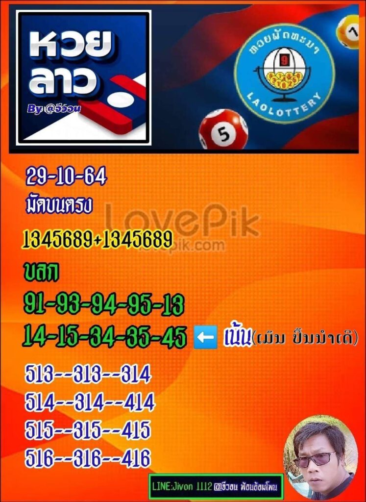 แนวทางหวยลาว29/10/64ชุดที่2
