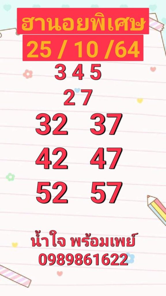 แนวทางหวยฮานอย25/10/64ชุดที่10