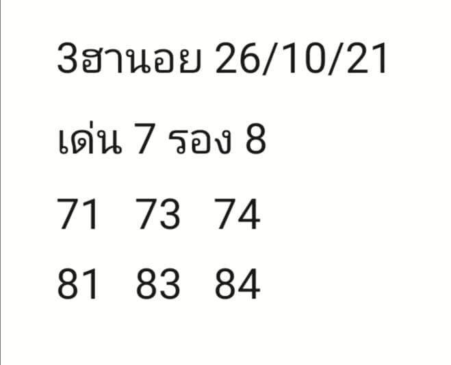 แนวทางหวยฮานอย26/10/64ชุดที่8